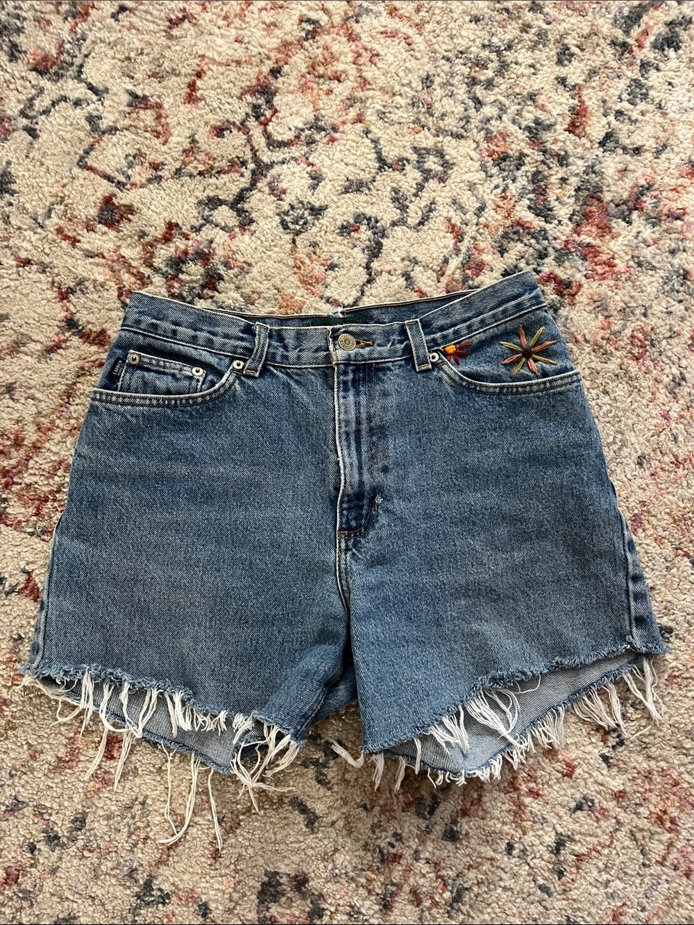 Ralph Lauren denim embroidered shorts - flowers, vintage